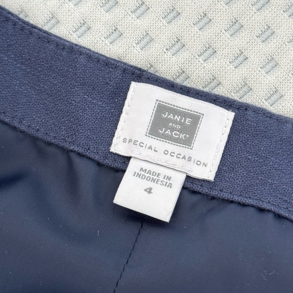 Janie and Jack linen cotton suit vest in navy blue size 4T - Picture 3 of 7